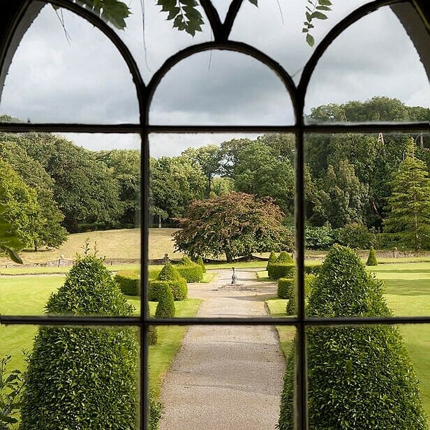 Look out over the formal garden and parkland.